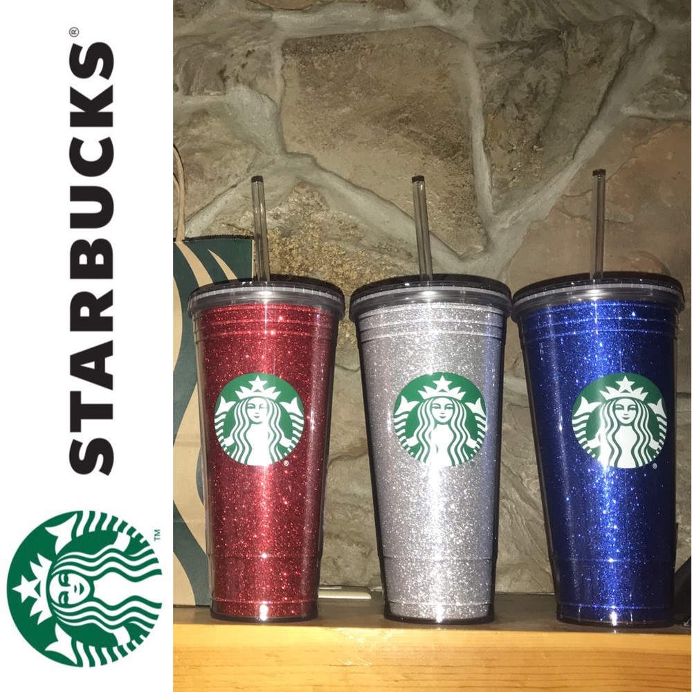 4th of July glitter Starbucks set